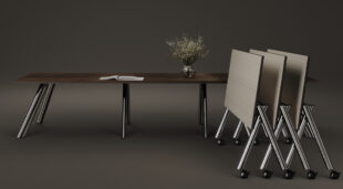 paces angled leg conference training table, versteel american-made quality